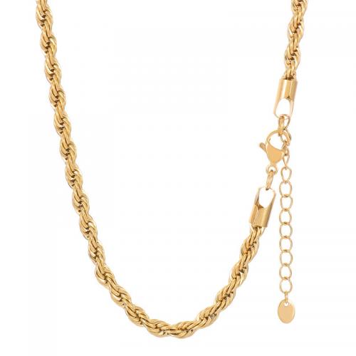 Halskette, 304 Edelstahl, Vakuum-Ionen-Beschichtung, Modeschmuck & verschiedene Größen vorhanden & für Frau, goldfarben, verkauft von PC