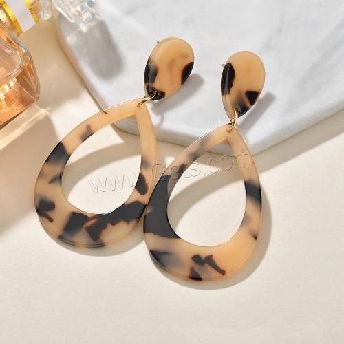 Acrylic Drop Earring, Acetate, silver color plated, for woman 
