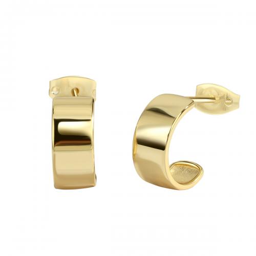 Brass Stud Earring, plated, for woman, golden 