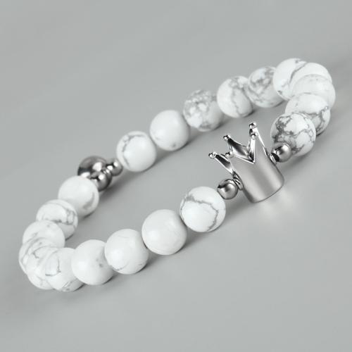 Gemstone Bracelets, Zinc Alloy, with Gemstone, fashion jewelry & Unisex Approx 19 cm 