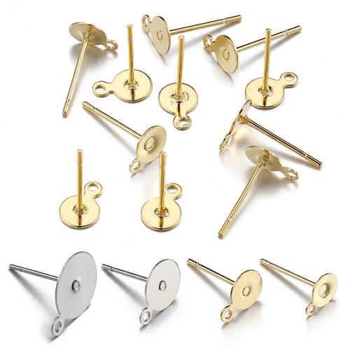 Stainless Steel Earring Stud Component, plated 