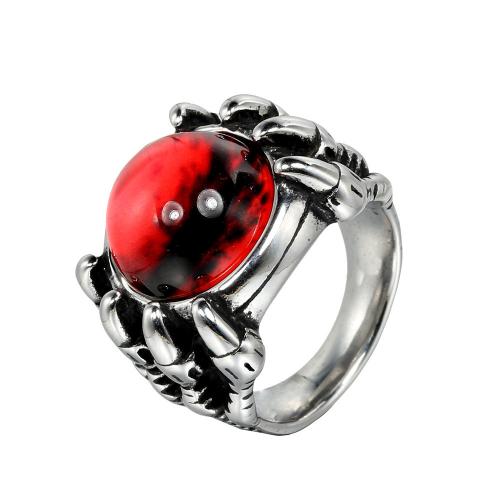 Titanium Steel Finger Ring, with Resin, fashion jewelry & for man 