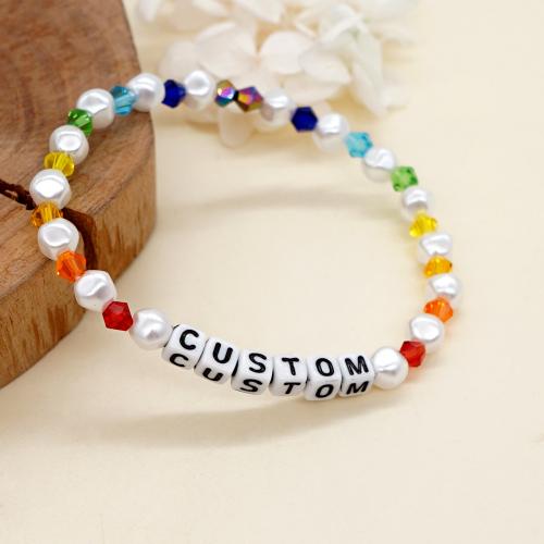 Bracelets de cristal, avec perle de plastique & Acrylique, bijoux de mode & unisexe, plus de couleurs à choisir Environ 18 cm, Vendu par PC