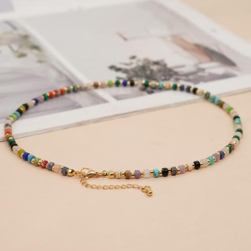 Gemstone Necklaces, with Brass & Zinc Alloy, with 5cm extender chain, gold color plated, fashion jewelry & for woman Approx 42 cm 