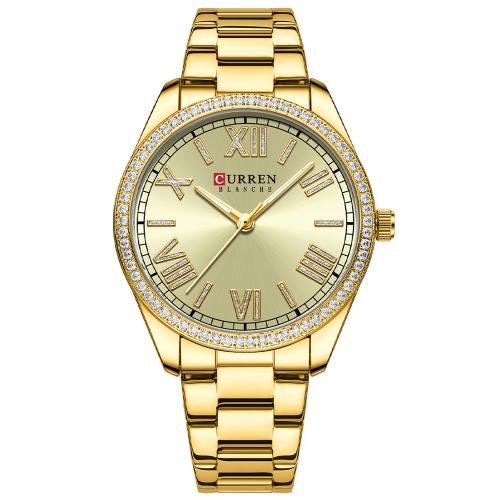 Bracelets de montre pour femmes, verre, avec 201 acier inoxydable, mouvement japonais, Résistant à l’eau de vie & bijoux de mode & avec strass, plus de couleurs à choisir Environ 23 cm, Vendu par PC