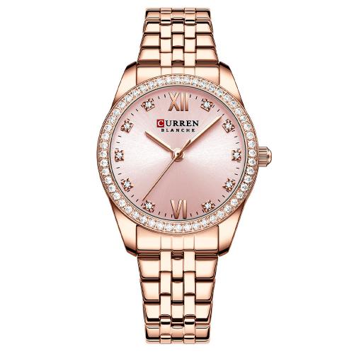 Women Wrist Watch, Glass, with 201 Stainless Steel, Japanese movement, Life water resistant & fashion jewelry & for woman & with rhinestone Approx 24 cm 