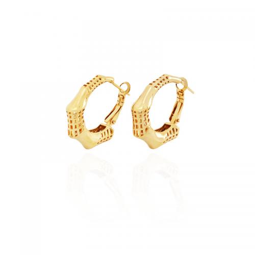 Brass Hoop Earring, gold color plated, fashion jewelry & for woman & hollow 