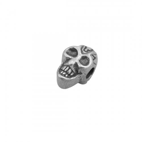 Stainless Steel Beads, 304 Stainless Steel, Skull, polished, DIY Approx 2.5mm 