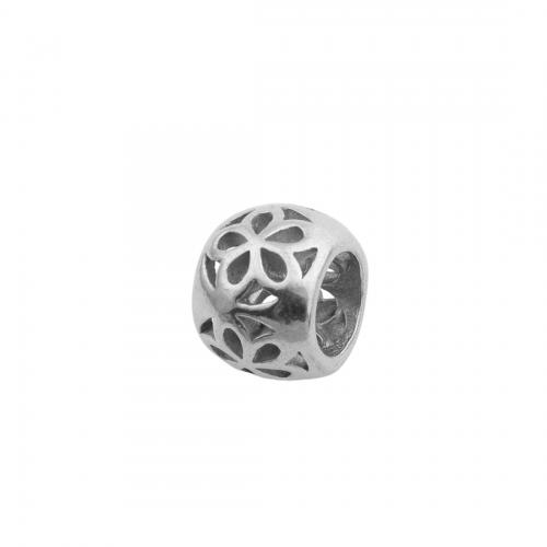 Stainless Steel Large Hole Beads, 304 Stainless Steel, polished, DIY & hollow Approx 7.5mm [