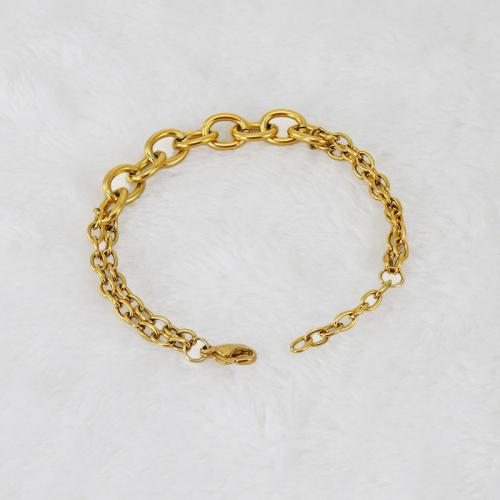 Stainless Steel Chain Bracelets, 304 Stainless Steel, with 3cm extender chain, 18K gold plated, fashion jewelry & Unisex, golden Approx 18 cm 