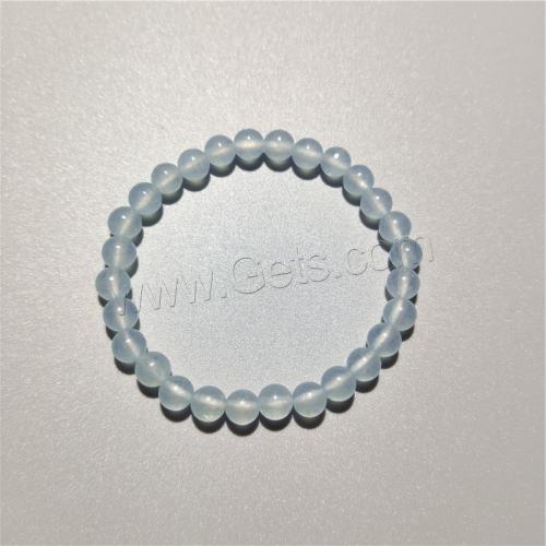 Gemstone Bracelets, Blue Chalcedony, Round, fashion jewelry & for woman, light blue Approx 18 cm 