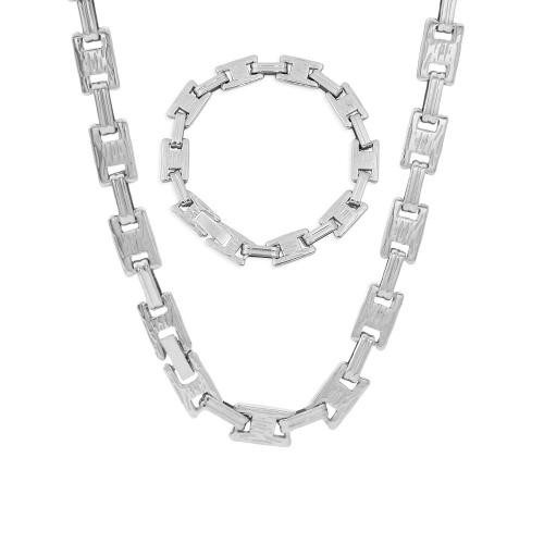 Fashion Stainless Steel Jewelry Sets, 304 Stainless Steel, bracelet & necklace, Vacuum Ion Plating, fashion jewelry & for woman 