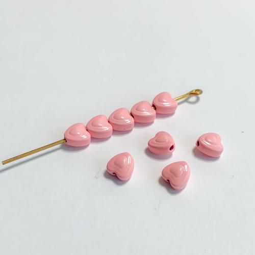 Zinklegierung Herz Perlen, Spritzlackierung, DIY, keine, 6x6x4mm, Bohrung:ca. 2mm, 10PCs/Tasche, verkauft von Tasche