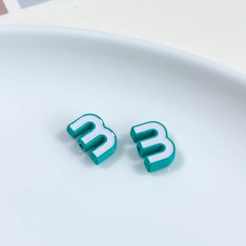 Zinc Alloy Jewelry Beads, Letter M, painted, DIY Approx 1mm 