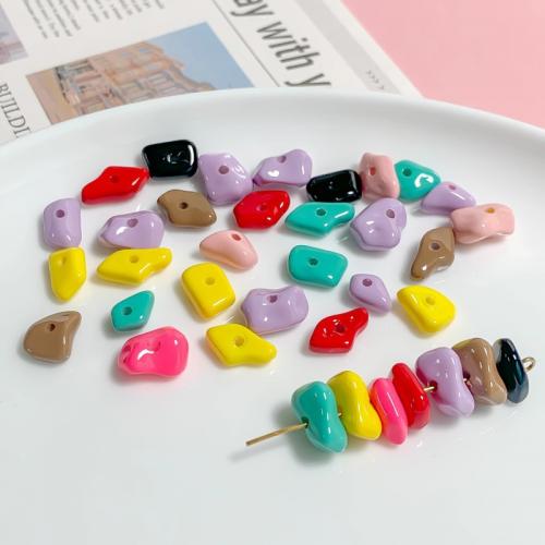 Acryl Schmuck Perlen, Unregelmäßige, DIY, gemischte Farben, 12x10x6mm, Bohrung:ca. 2mm, 20PCs/Tasche, verkauft von Tasche