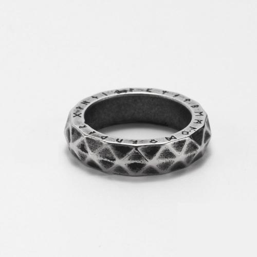 Titanium Steel Finger Ring, Antique finish, fashion jewelry & for man, original color .5mm 