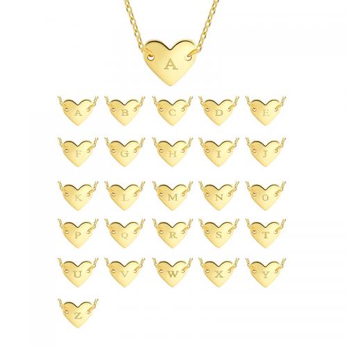 Brass Jewelry Necklace, Heart, plated & for woman, golden Approx 40-50 cm 