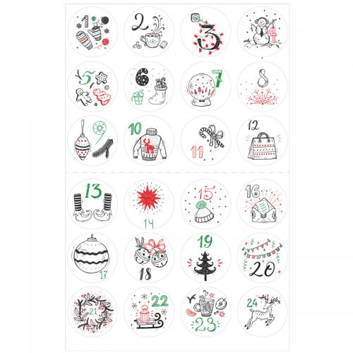 Copper Printing Paper Christmas Stickers, with Adhesive Sticker, Christmas Design 