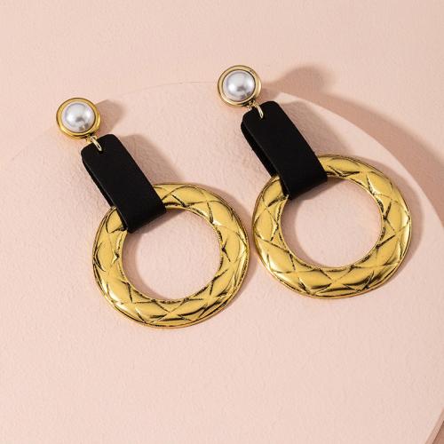 Zinc Alloy Drop Earring, with Plastic Pearl, plated & for woman & with rhinestone, earring length  20-85mm 