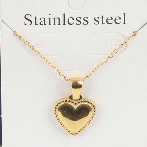 Titanium Steel Jewelry Necklace, with 5cm extender chain, Heart, Vacuum Ion Plating, fashion jewelry & Unisex, golden, nickel, lead & cadmium free Approx 45 cm 