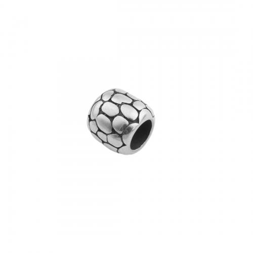 perles de grand trou en inox , Acier inoxydable 304, poli, DIY Environ 6.5mm, Vendu par PC[