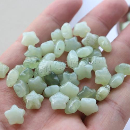Jade New Mountain Bead, Star, polished, DIY, green, 10mm [