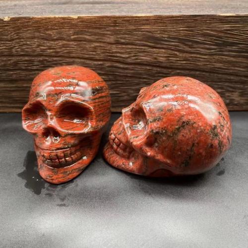 Gemstone Decoration, Natural Stone, Skull, Carved, for home and office 70mm 