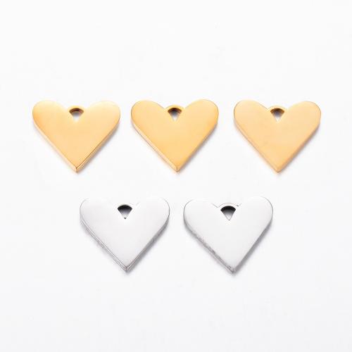 pendentifs de cœur en inox , Acier inoxydable 304, coeur, Placage, DIY, plus de couleurs à choisir Vendu par sac