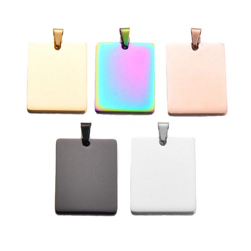 Stainless Steel Pendants, 304 Stainless Steel, Rectangle, plated, DIY 