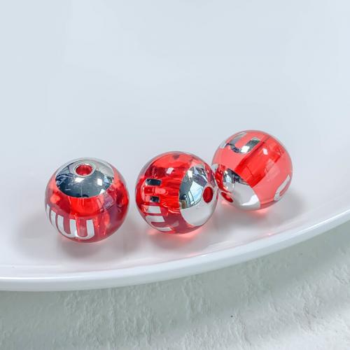 Fantasie Spitze Acryl Perlen, rund, DIY & verschiedene Muster für Wahl, keine, 15mm, Bohrung:ca. 3mm, 10PCs/Tasche, verkauft von Tasche