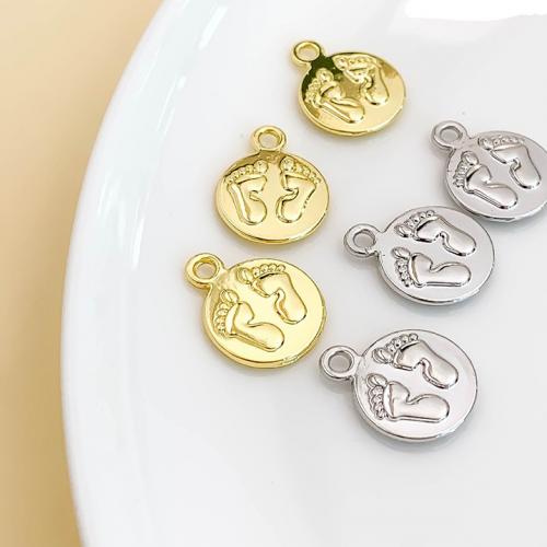 Zinc Alloy Jewelry Pendants, Round, plated, DIY Approx 2mm 