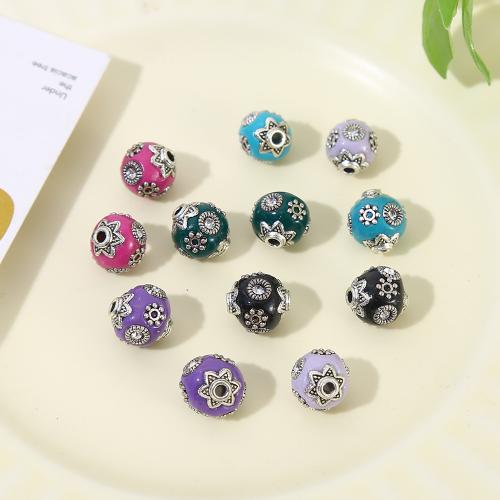 Zinc Alloy European Beads, with Resin, plated, DIY 10mm 