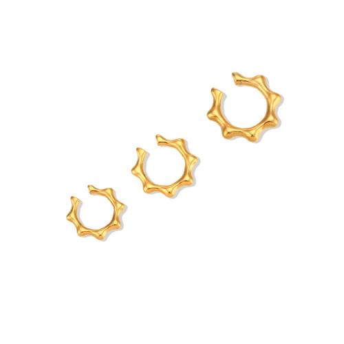 Stainless Steel Clip Earrings, 304 Stainless Steel, 18K gold plated, three pieces & fashion jewelry & for woman 