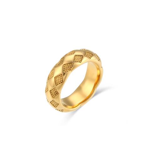 Stainless Steel Finger Ring, 304 Stainless Steel, 18K gold plated, fashion jewelry & for woman .7mm 