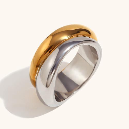 Stainless Steel Finger Ring, 316L Stainless Steel, 18K gold plated, fashion jewelry & for woman .5mm 