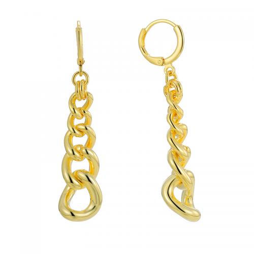 Brass Dangle Earring, plated, for woman, golden 