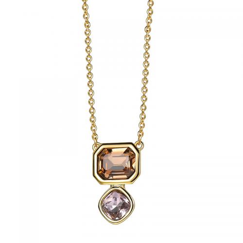 Collar de cobre con los diamantes de imitación, metal, chapado, para mujer & con diamantes de imitación, dorado, longitud:aproximado 45-55 cm, Vendido por UD