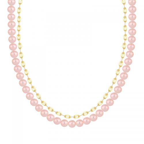 Ожерелье из ракушки Южного моря, Латунь, с Shell Pearl, Другое покрытие, Женский, Золотой, длина:Приблизительно 45-50 см, продается PC