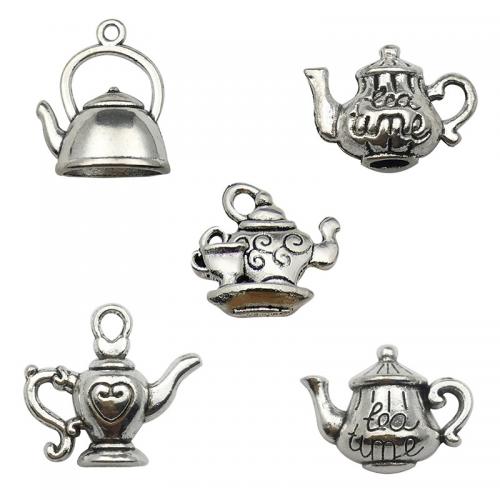 Zinc Alloy Jewelry Pendants, Teapot, plated, DIY original color 