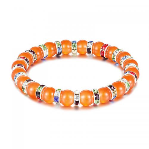 Glass Jewelry Beads Bracelets, fashion jewelry & Unisex 8mm Approx 19 cm 
