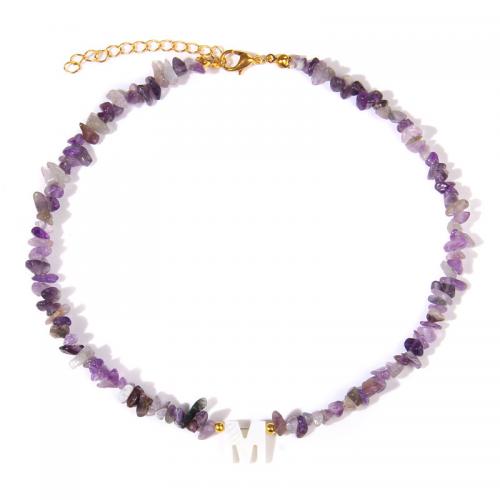 Gemstone Necklaces, with Shell, fashion jewelry & for woman Approx 35 cm 