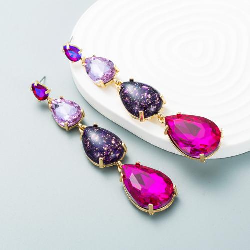 Zinc Alloy Rhinestone Drop Earring, with Rhinestone, fashion jewelry & for woman 