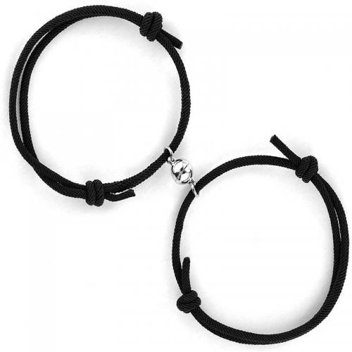 Zinc Alloy Couple Bracelet, with Magnet & Nylon Cord, Adjustable & fashion jewelry & Unisex Approx 14-26 cm 