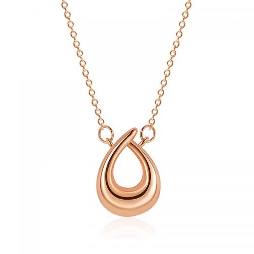 Brass Jewelry Necklace, with 1.97inch extender chain, rose gold color plated, fashion jewelry & for woman Approx 15.74 Inch 