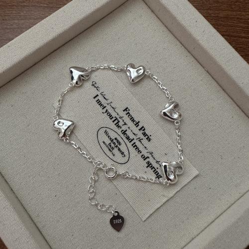 Sterling Silver Bracelets, 925 Sterling Silver, with 3cm extender chain, polished, fashion jewelry & for woman Approx 16 cm 