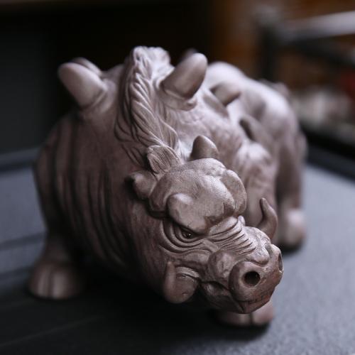 Tea Pet Decoration, Purple Clay, Pig, for home and office & break proof 