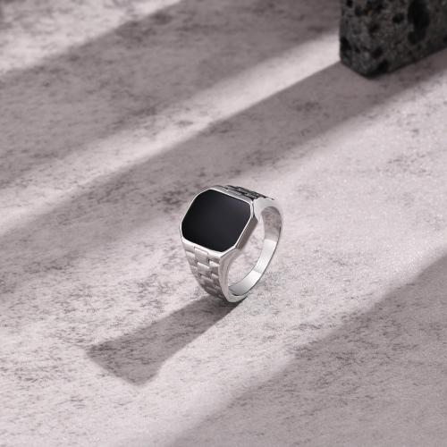 Stainless Steel Finger Ring, 304 Stainless Steel, epoxy gel, fashion jewelry & for man, original color, width 13.6mm 