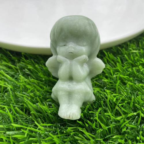 Gemstone Decoration, Natural Stone, Girl, Carved, for home and office 65mm 