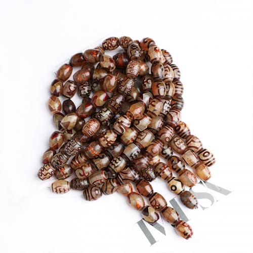 Natural Tibetan Agate Dzi Beads, Drum, DIY Approx 