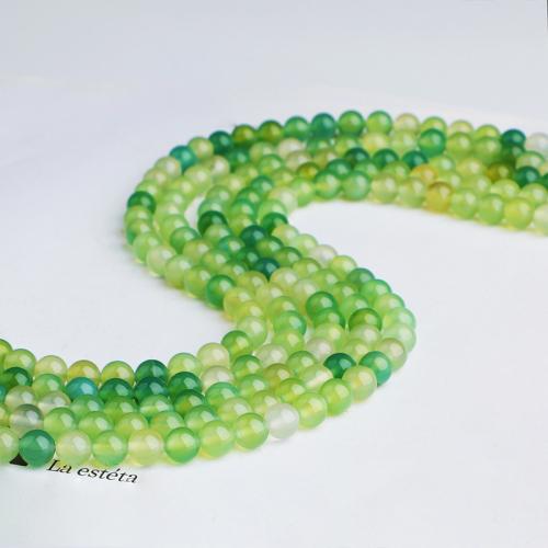 Achat Perlen, rund, DIY & verschiedene Größen vorhanden, grün, verkauft von Strang